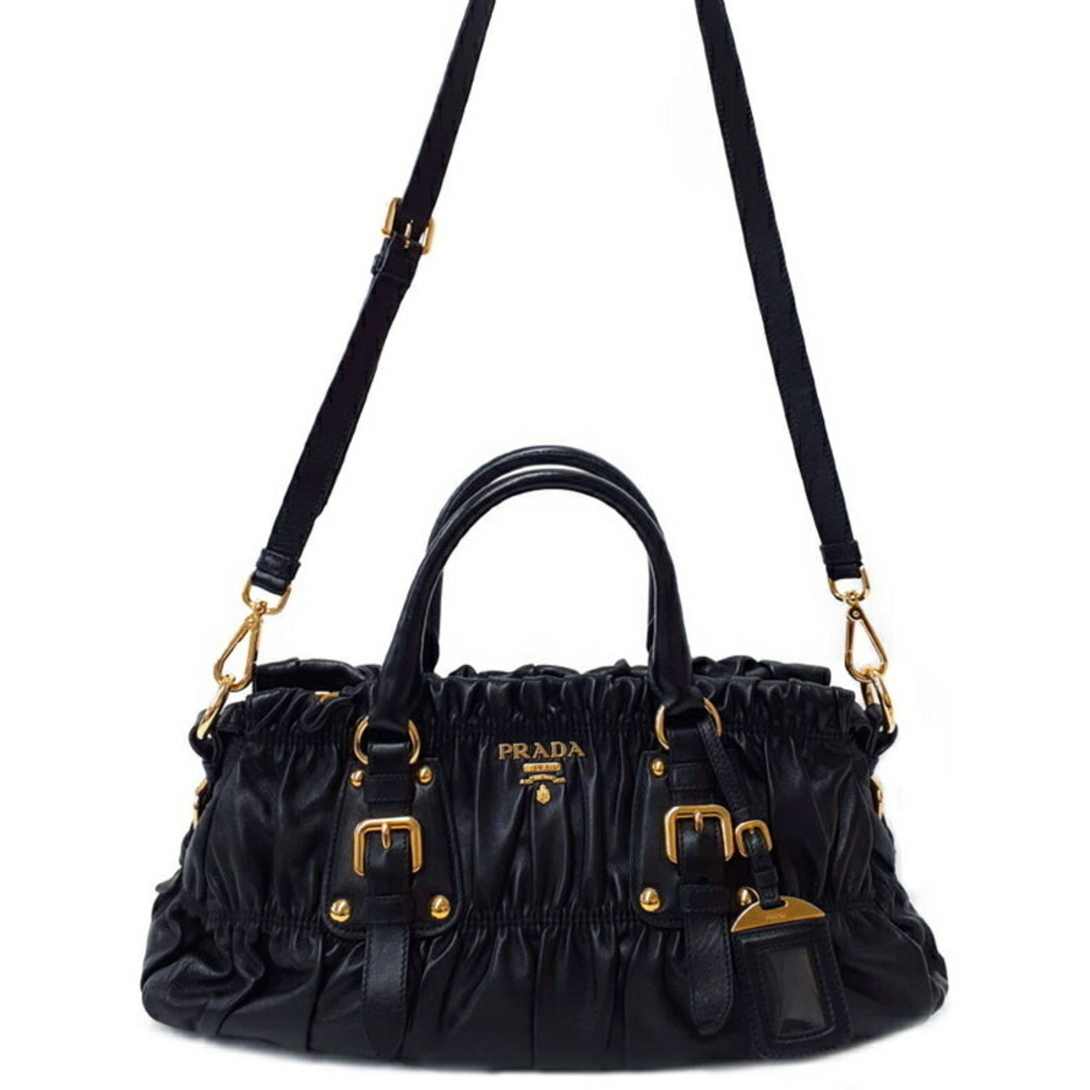 Prada Gaufre Satchel Shoulder Bag gathered handbag Tessuto - Picture 2 of 9